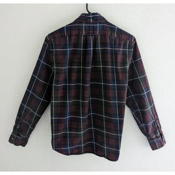 Todd Snyder X Albiate Button Down Shirt Mens Size Medium Maroon Plaid Windowpane - Picture 5 of 7